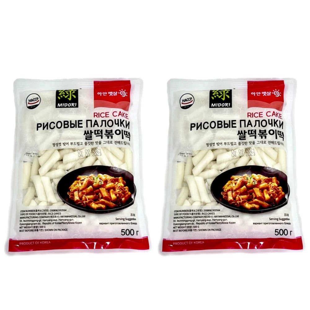Рисовые палочки Токпокки Midori, 500 г, 2 шт