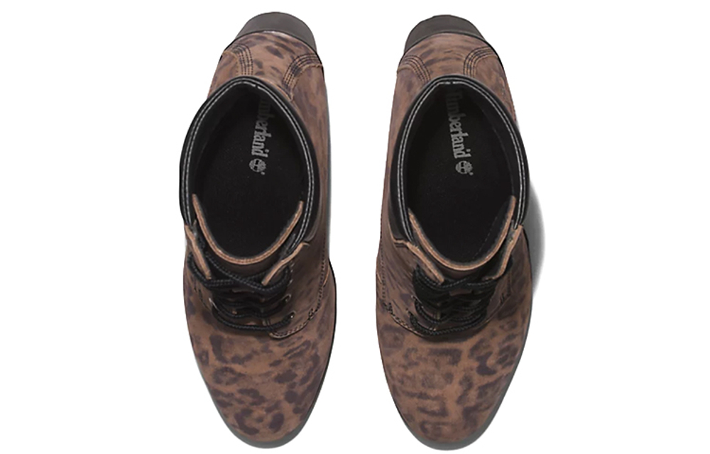 Timberland Allington Heeled 6 Mid Calf Boots Women"s Brown Leopard Print