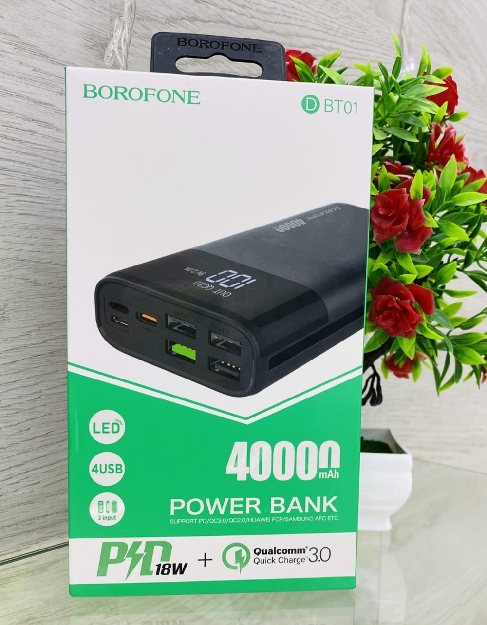 Power Bank 40000mAh, Borofone BT01, черный