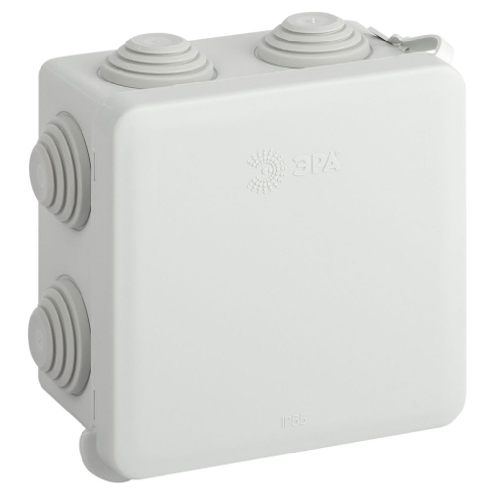 Распаячная коробка ЭРА KOR-80-80-50-7gv-MP серая 80х80х50мм с гермовводами 7 входов прямой монтаж IP55