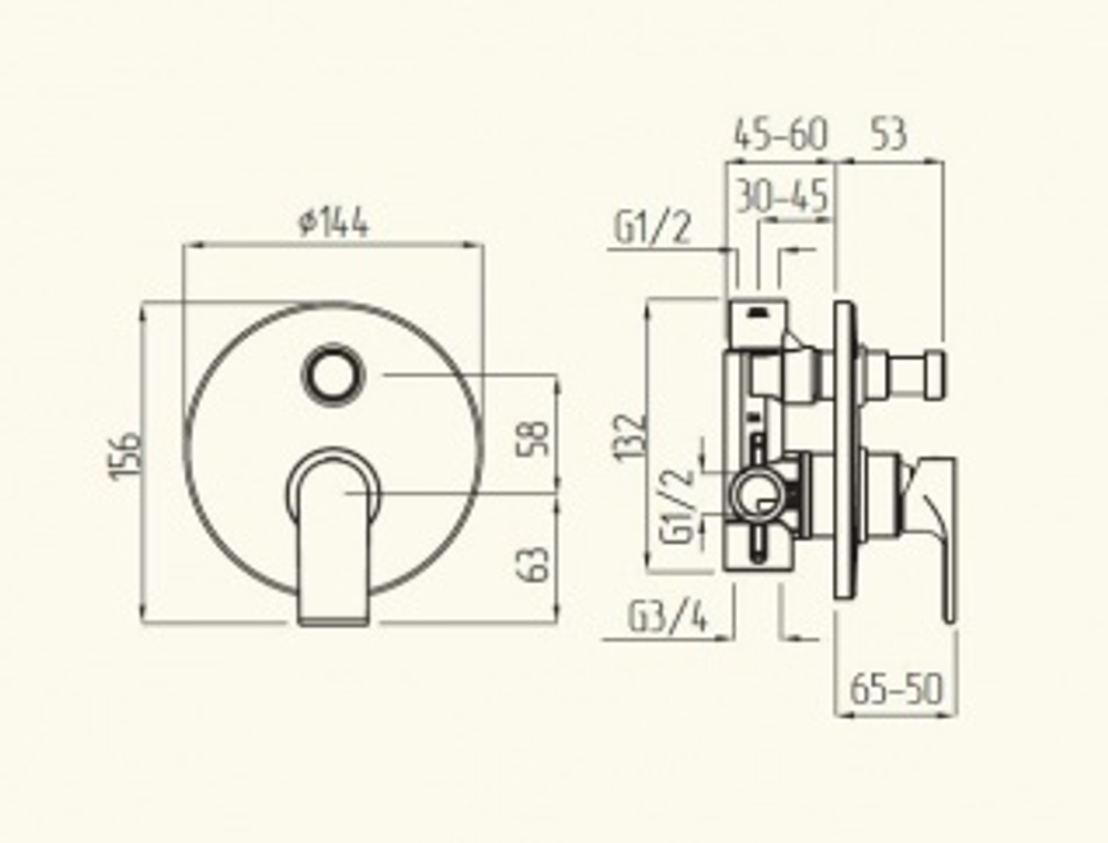 Смеситель Migliore Tenesi 25424 скрытого монтажа, для ванны и душа