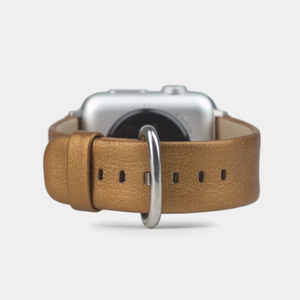 Ремешок кожаный для Apple Watch 40/41mm Classic медного цвета металлик