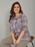 Рубашка Р-001/коричнево-розоваяклетка