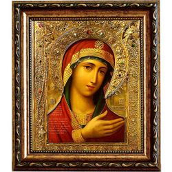 Икона Божьей Матери "Скоропослушница" на холсте. Невский список.