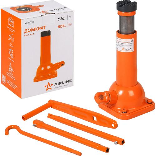 Домкрат автомобильный винтовой механический 2 т (Высота подхвата 226 мм, Высота подъема 507 мм) AJ-R-03S
