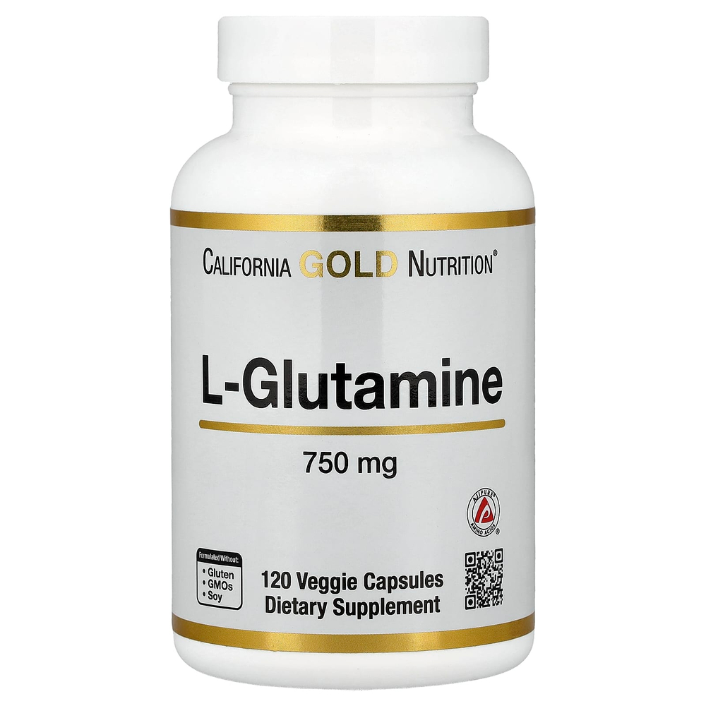 California Gold Nutrition, L-глютамин, 750 мг, 120 растительных капсул