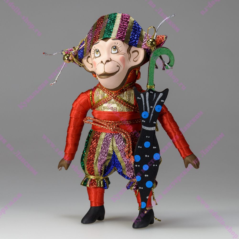 Ёлочная игрушка Обезьяна в шляпе