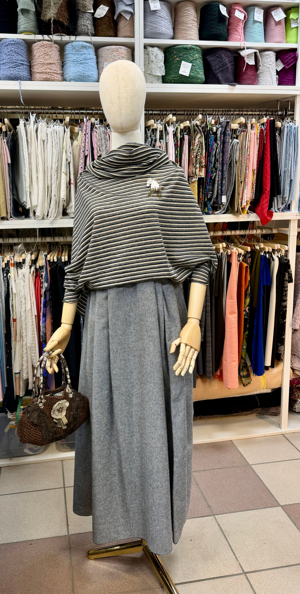 Ткань костюмная/платьевая (Италия) шерсть /хлопок / ш-150см 1м