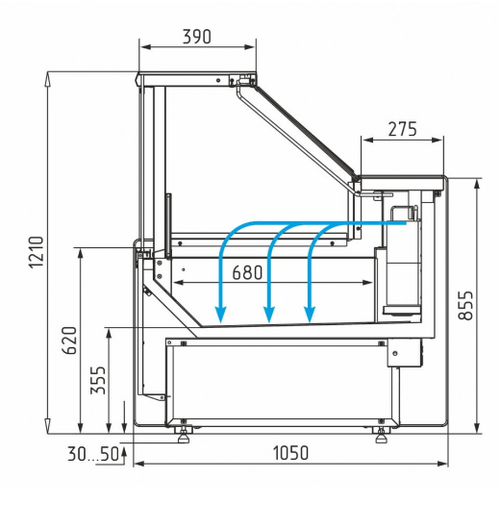 Морозильная витрина CARBOMA BAVARIA 3 GC111 SL 2,0-1 без боковин