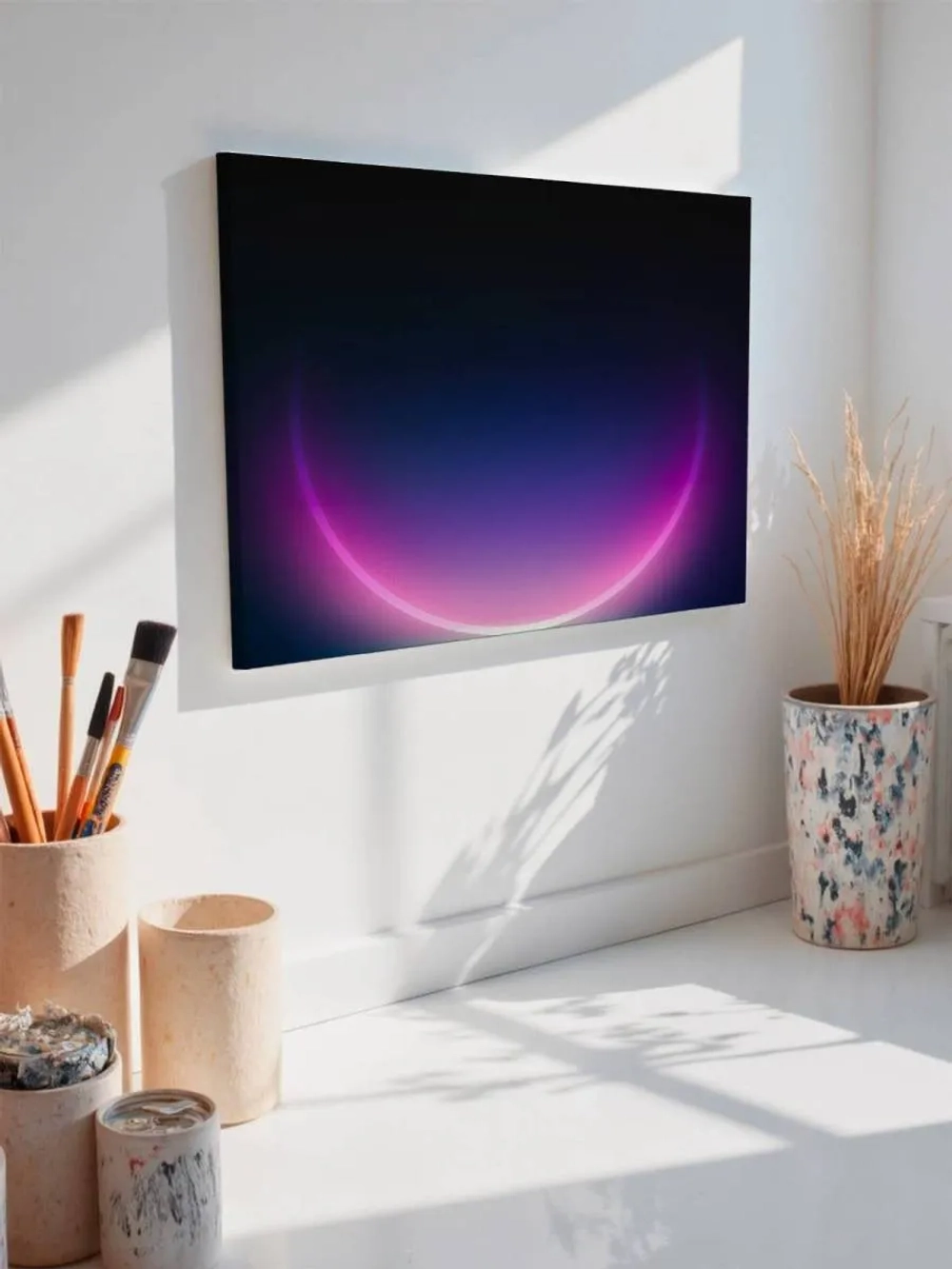 Картина на стену 40 X 50 Солнце неон