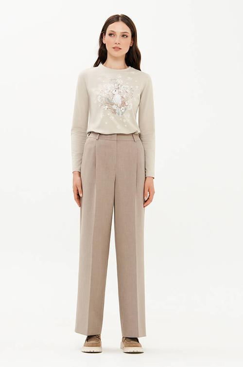 31181 Брюки женские (пепельно-бежевый)