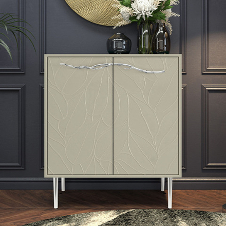 Комод Арт Колор leaves Стайл Сильвер с 2 полками Серый шелк