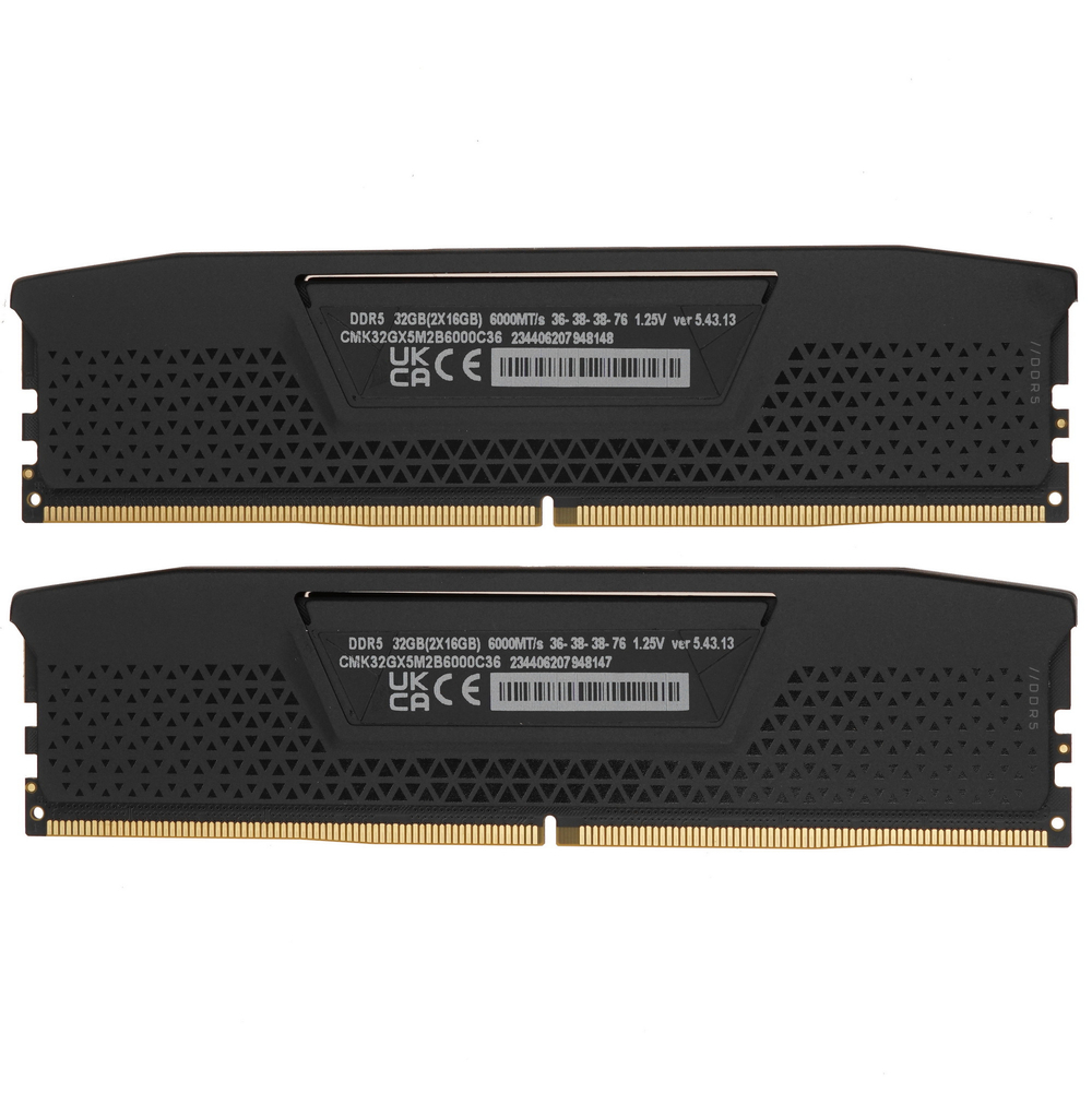 Оперативная память Corsair Vengeance DDR5 частоты 6000/6400 МГц (от 32 ГБ до 128 ГБ)