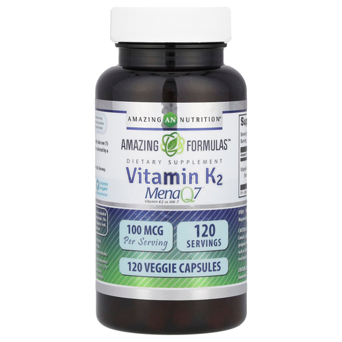 Amazing Nutrition, Amazing Formulas ™, витамин K2, 100 мкг, 120 растительных капсул