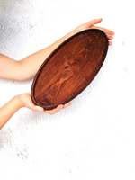 Поднос деревянный овальный сервировочный