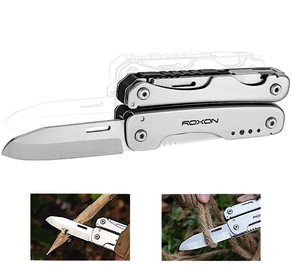 Мультитул Roxon Flash S803 (16 инстр.) 5Cr15MoV, 420J1, 420J2, 440A, 55-58 единиц по Роквелл