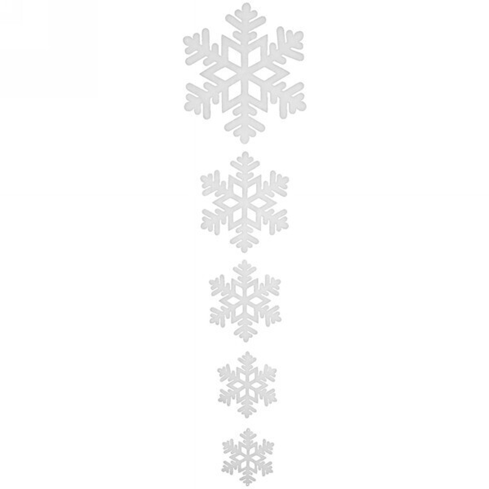 Украшение новогоднее «Снежные хлопья» d-35/26/21/16/14 (набор 5 шт)