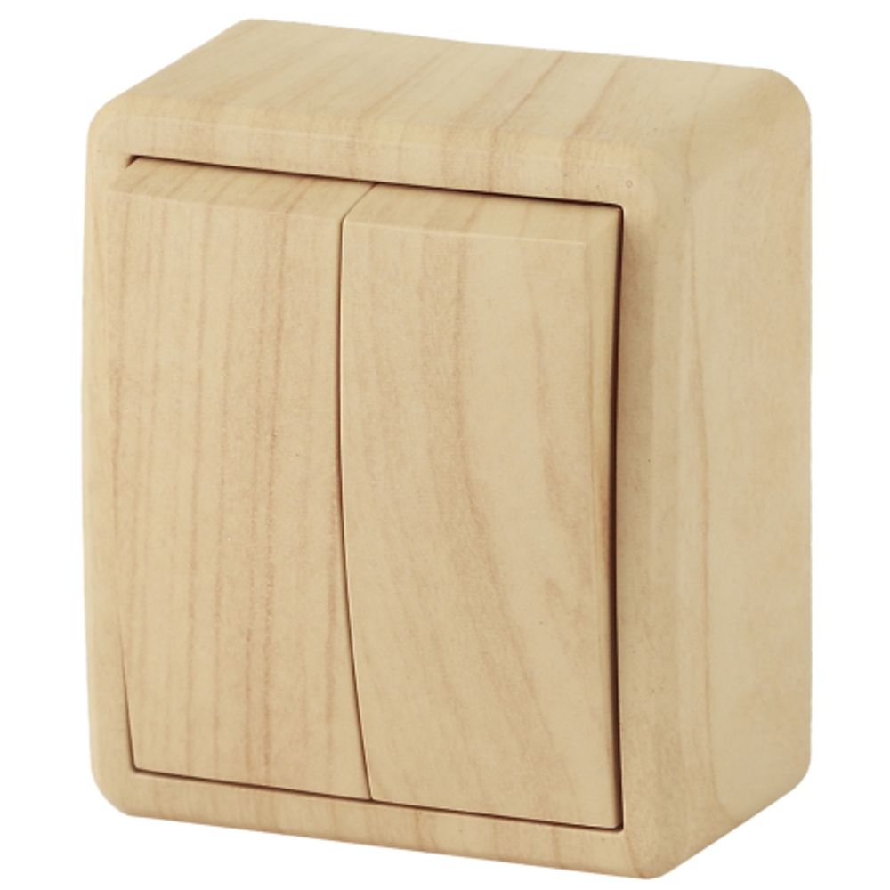 Выключатель ЭРА Эксперт 11-1204-11 двойной 10АХ-250В IP20 ОУ сосна