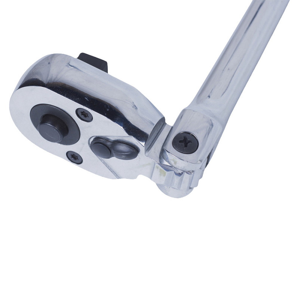 KING TONY (4781-12P) Трещотка 1/2", 300 мм, 32 зубца, флажковая с кнопкой, шарнирная