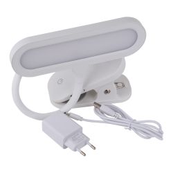 ULM-D602 10W-3000-6000K-DIM WHITE Светильник настольный светодиодный прищепка. Сенсорный выключатель. Диммер. Белый. TM Uniel