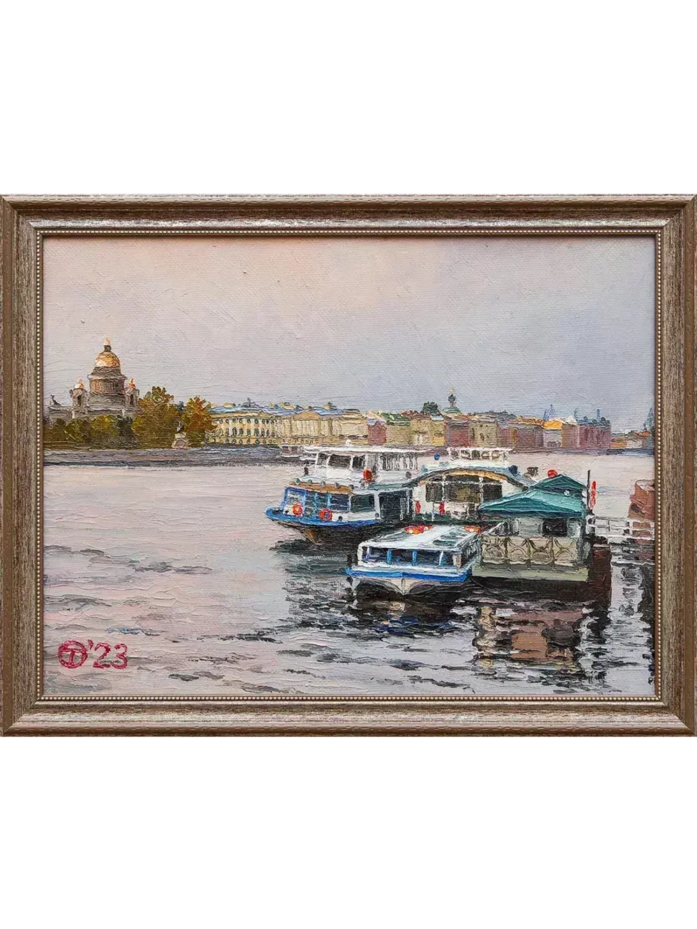 Картина маслом "Белая Ночь на Неве" Опритова