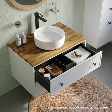 Тумба подвесная IDDIS Torr, под столешницу 80 см, белый матовый, TOR80WBi95