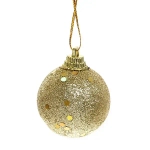 Новогодние шары 4 см (набор 6 шт) «Блестящее напыление», золото
