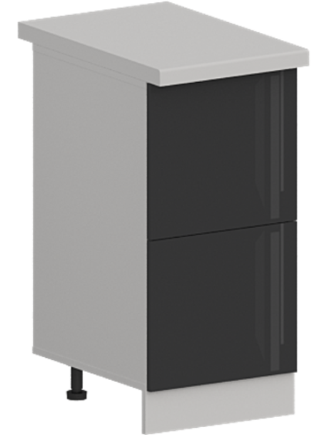 Кухня Модуль ШН2Я 400 Белый / Графит Глянец