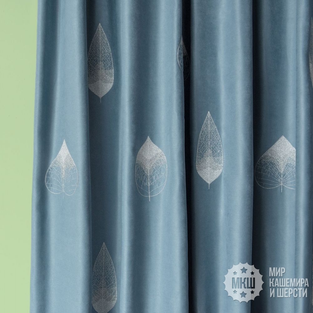 Готовые шторы и покрывало в комплекте ЭЛЛИ (арт. BL10-297-06)  - серо-голубой