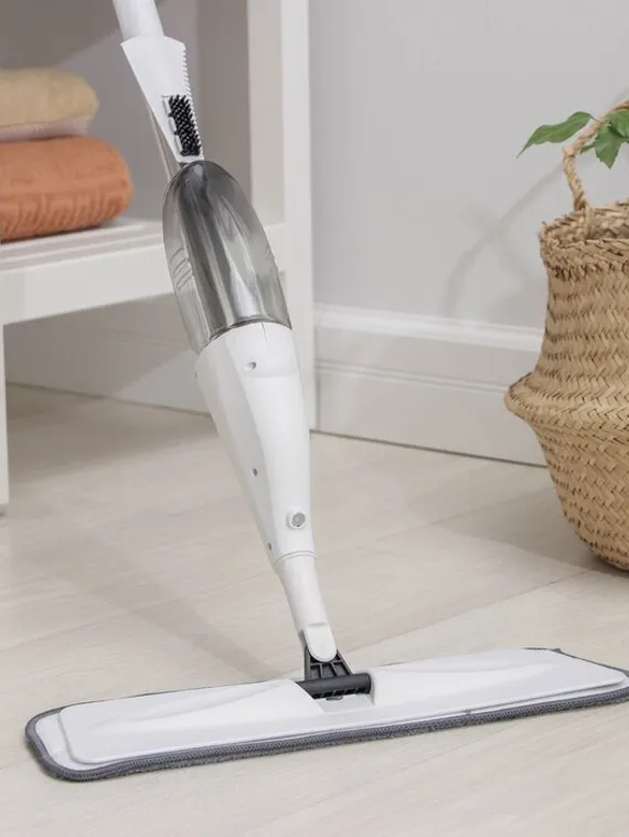 Швабра для мытья пола с распылителем Доляна, насадка из микрофибры 40×13 см, стальной черенок 125 см