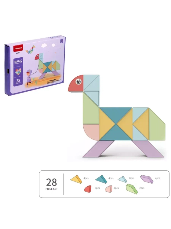 Конструктор магнитный Магический танграм, 28 деталей