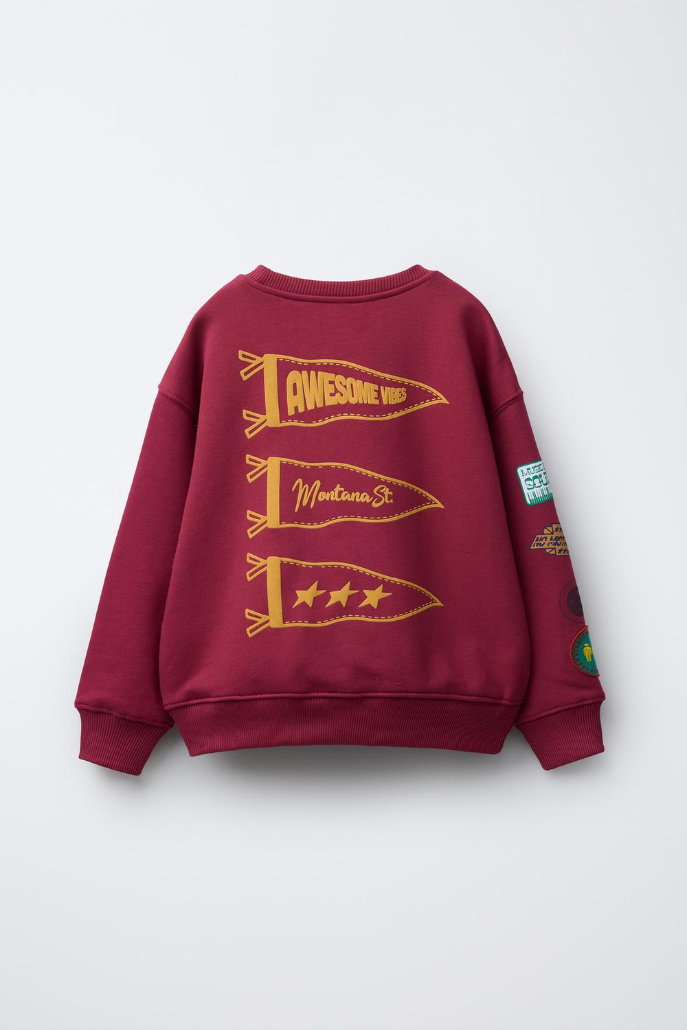 ZARA ТОЛСТОВКА С НАШИВКАМИ, ГРАНАТОВЫЙ