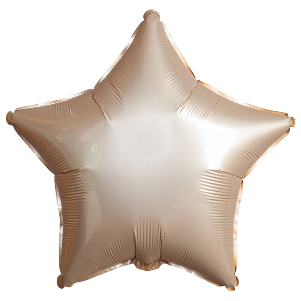 Фольгированный шар-звезда, матовый, в бежевых оттенках, 46 см