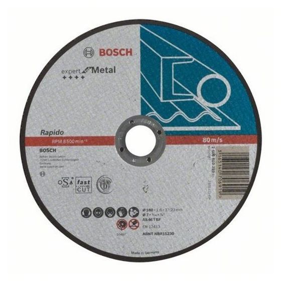 Отрезной круг Bosch Expert for Metal 180х1,6х22,23 мм прямой