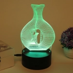 Светильник ночник «3D-Дуновение ветра» на пластиковой подставке, с включателем USB