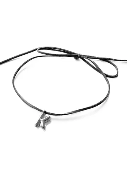 Колье на шнурке с объемной буквой "К"