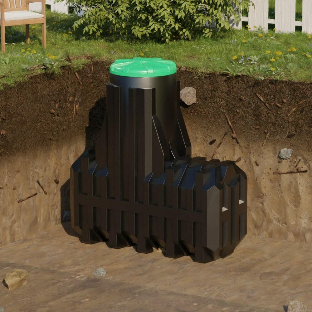 Станция биологической очистки ЭКОбокс Премиум самотечная с аэратором 2000 ИРПЛАСТ Ирпласт 2000 л./ 800 л. в сутки / 4-5 чел. / самотечный сброс / компрессорный аэрация (1920x780x1960см;125кг;черный) - арт.560374