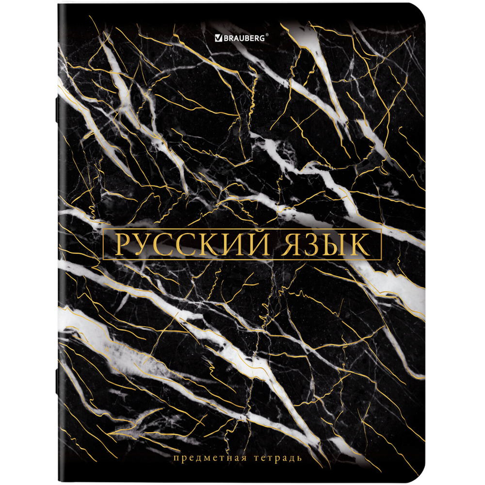 Тетради предметные комплект 12 ПРЕДМЕТОВ 48 л. SoftTouch фольга BRAUBERG "MARBLE" (2 штуки в упаковке)