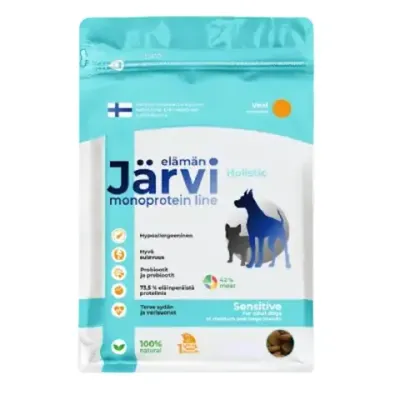 Сухой монопротеиновый корм Jarvi для взрослых собак средних и крупных пород с чувствительным пищеварением, телятина