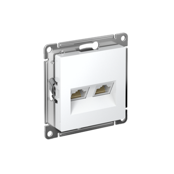 Розетка компьютерная 2-м AtlasDesign RJ45 кат.5E механизм бел. SE ATN000185