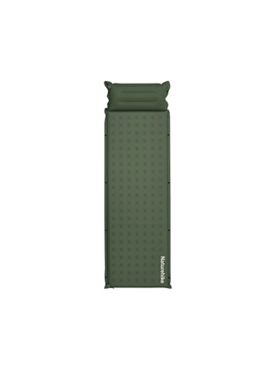Коврик самонадувающийся Naturehike, 200х65х6 см, с подушкой, зеленый