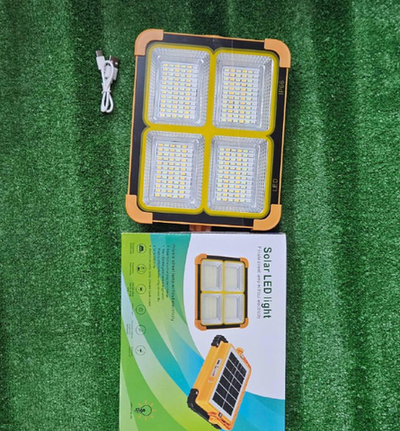 Фонарь кемпинг желтый на солнечной батарее квадратный свд-01-198