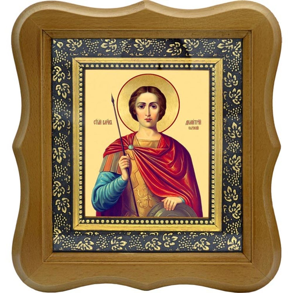 Димитрий Солунский Мироточивый великомученик. Икона на холсте.