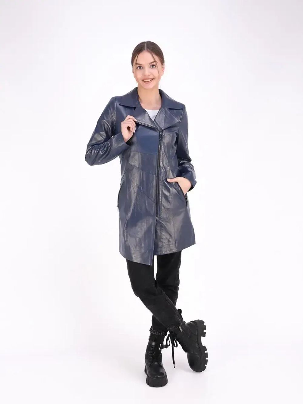 Женский кожаный плащ/натуральная кожа/Турция