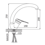 Смеситель для кухни Oute T15 T1513B