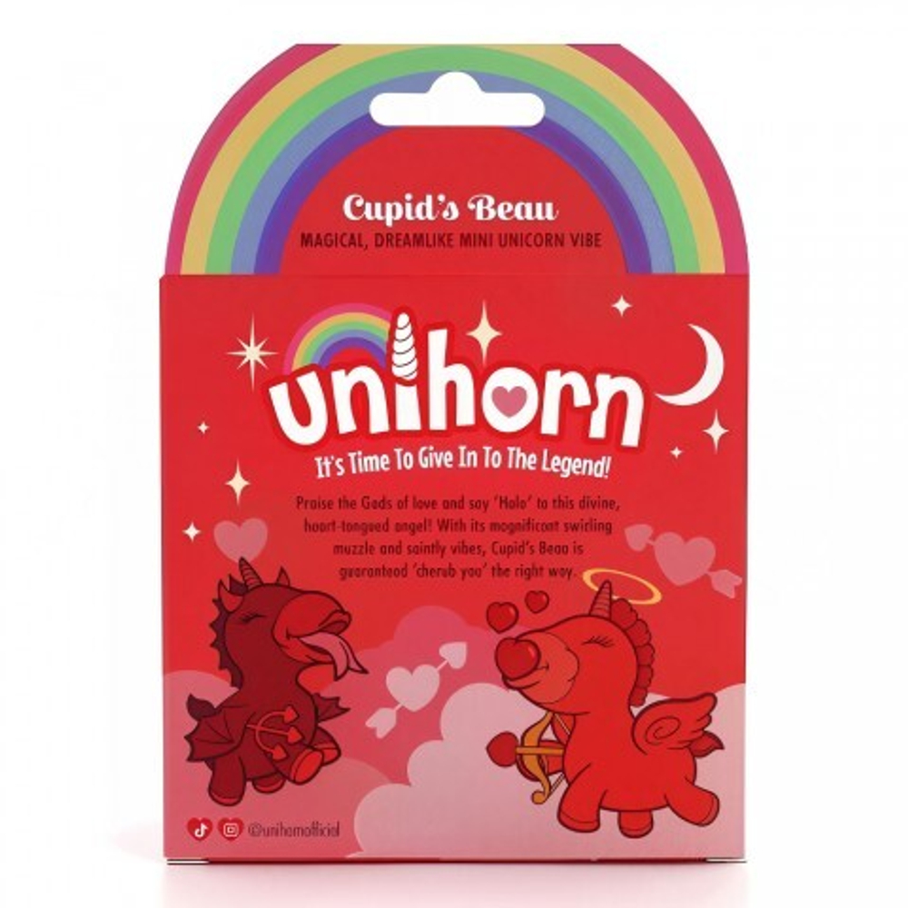 Вибромассажер Unihorn - Cupid's Beau с функцией пульсации, красный