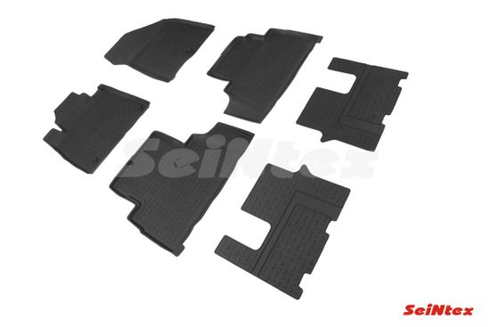 Резиновые коврики в салон Hyundai Santa Fe IV (2018-наст. время) "Высокий борт"