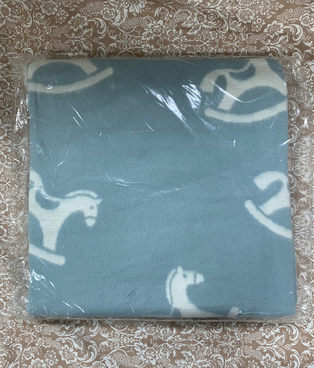 Одеяло х/б байк. детское арт.57-8ЕТЖ разм.100*140 Премиум (льдистый лошадки)