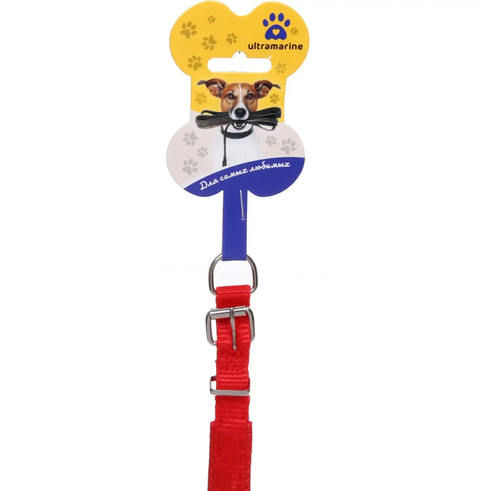 Ошейник для собак однотонный «ЗООЛЕНД БРО», цвет красный, 1,5*43см (бирка)