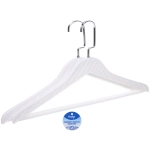 Плечики для одежды 2шт «ФРАТТО», цвет белый, 44*24см (Лейбл Селфи) имитация под кожу